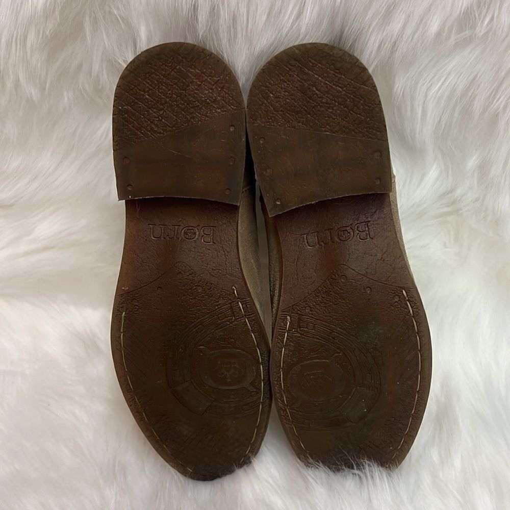 Born Arula F76602 Tan Leather Round Toe Bakc Zip Ankle Booties Size‎ 7 B14B - Picture 10 of 12